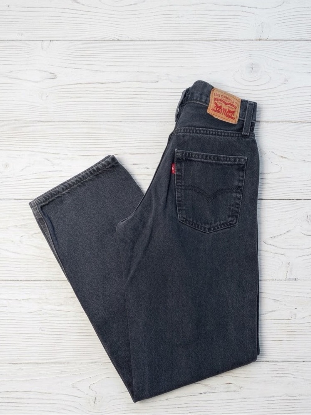 Levi's '94 Baggy High Waisted Faded Black Relaxed Denim Jeans Womens Size 24x31